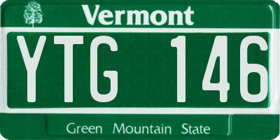VT license plate YTG146