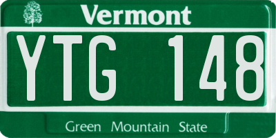 VT license plate YTG148
