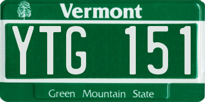 VT license plate YTG151