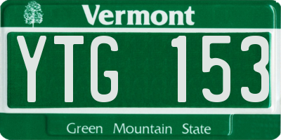 VT license plate YTG153