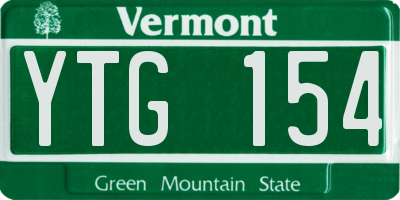 VT license plate YTG154