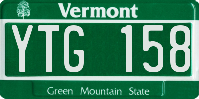 VT license plate YTG158