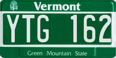 VT license plate YTG162