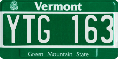 VT license plate YTG163