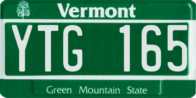 VT license plate YTG165