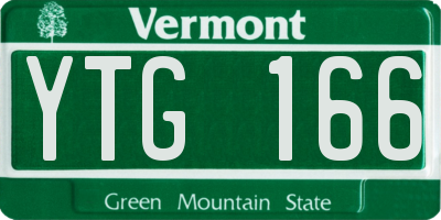 VT license plate YTG166