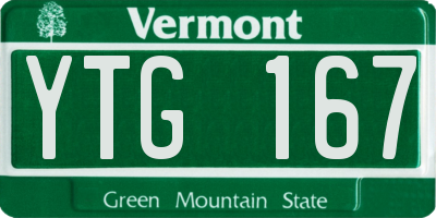 VT license plate YTG167
