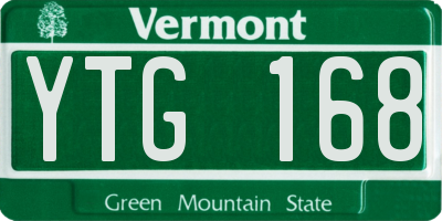 VT license plate YTG168