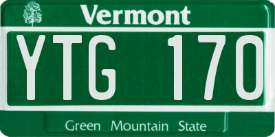 VT license plate YTG170