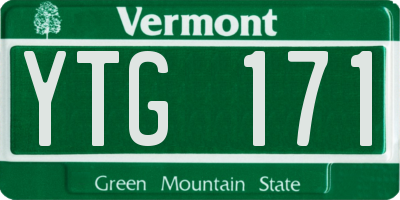 VT license plate YTG171