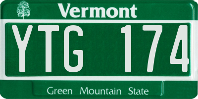 VT license plate YTG174