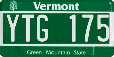 VT license plate YTG175