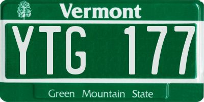 VT license plate YTG177