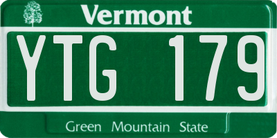 VT license plate YTG179