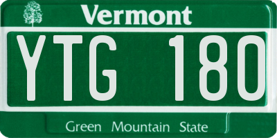 VT license plate YTG180