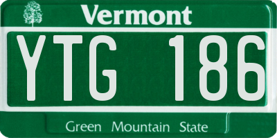 VT license plate YTG186