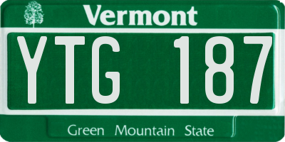 VT license plate YTG187