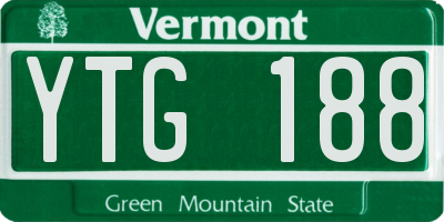 VT license plate YTG188