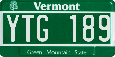 VT license plate YTG189