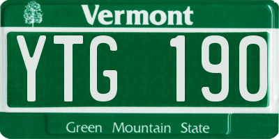 VT license plate YTG190