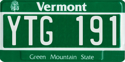 VT license plate YTG191