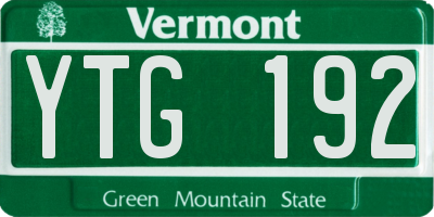 VT license plate YTG192