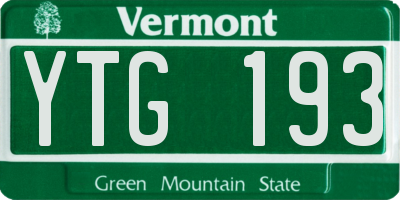 VT license plate YTG193