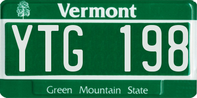 VT license plate YTG198