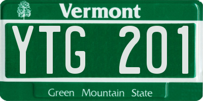 VT license plate YTG201