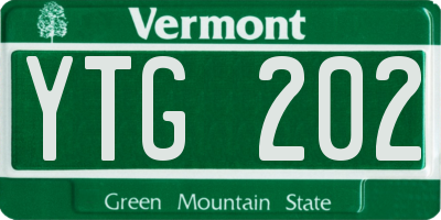 VT license plate YTG202