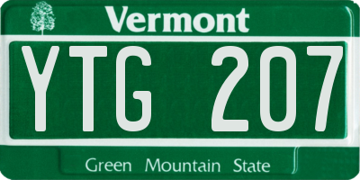 VT license plate YTG207