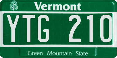 VT license plate YTG210
