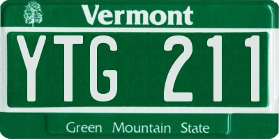 VT license plate YTG211