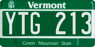 VT license plate YTG213