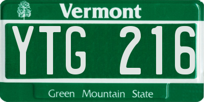 VT license plate YTG216