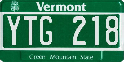 VT license plate YTG218