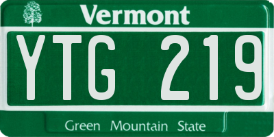 VT license plate YTG219