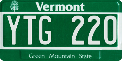 VT license plate YTG220
