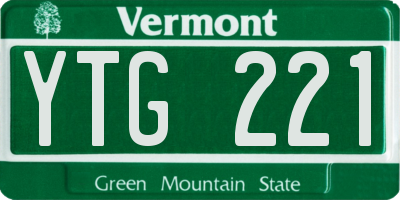 VT license plate YTG221