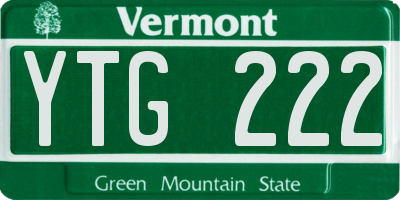 VT license plate YTG222