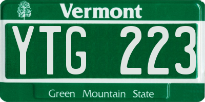 VT license plate YTG223