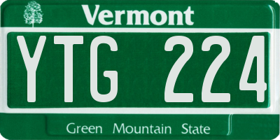 VT license plate YTG224