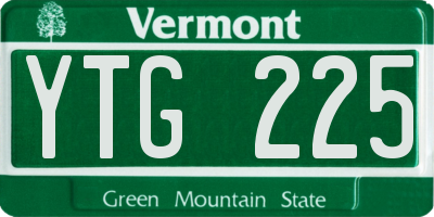 VT license plate YTG225