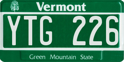 VT license plate YTG226