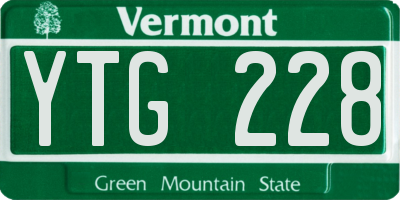VT license plate YTG228
