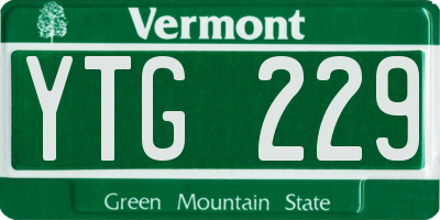 VT license plate YTG229