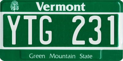 VT license plate YTG231