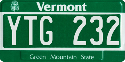 VT license plate YTG232