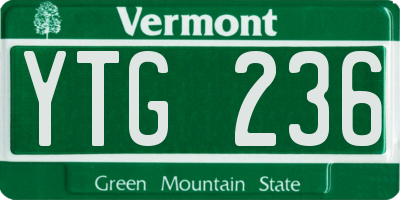 VT license plate YTG236