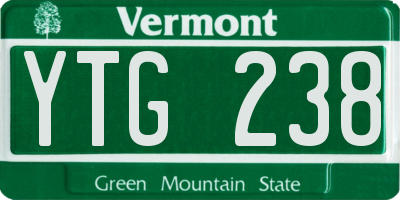 VT license plate YTG238